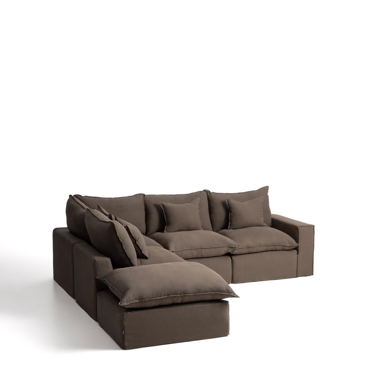 Sofas Canapea modulara cu colt grej din textil pentru 6 persoane Anarela S Left Kave Home