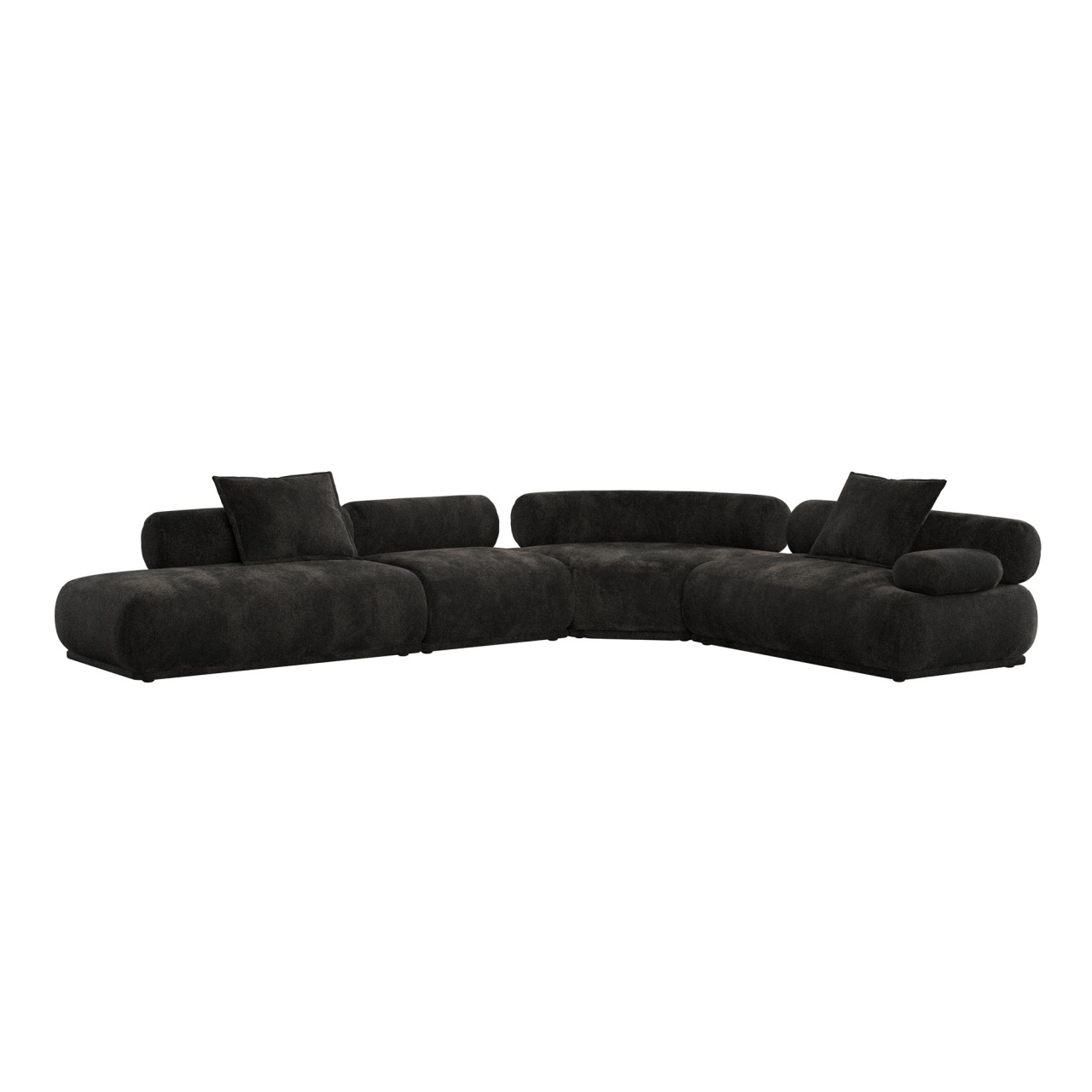 Sofas Canapea modulara cu colt maro inchis din textil pentru 7.5 persoane Rembrandt Right Zuiver