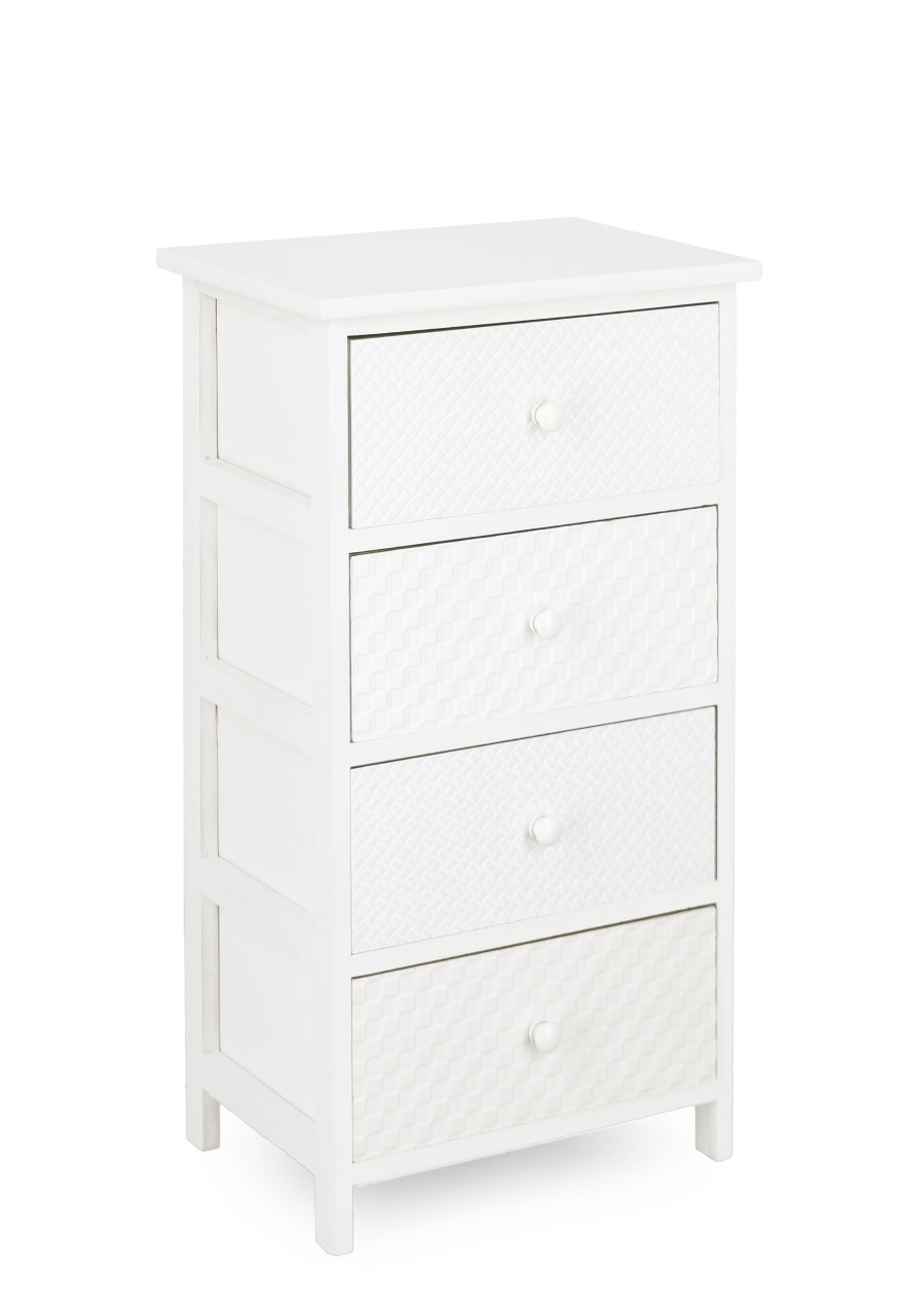 Dressers Comoda alba din lemn 40 cm Nadya Medium Bizzotto