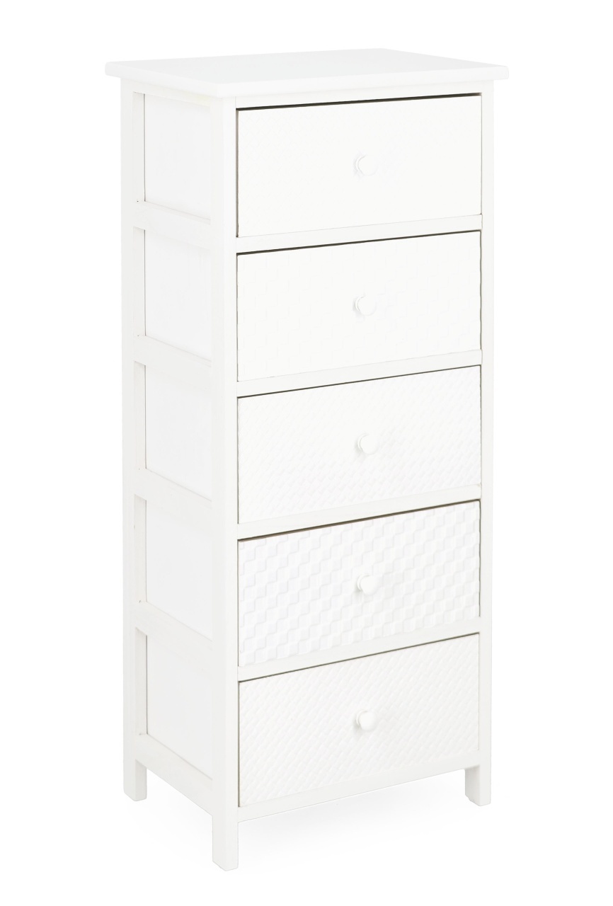 Dressers Comoda alba din lemn 40 cm Nadya Tall Bizzotto