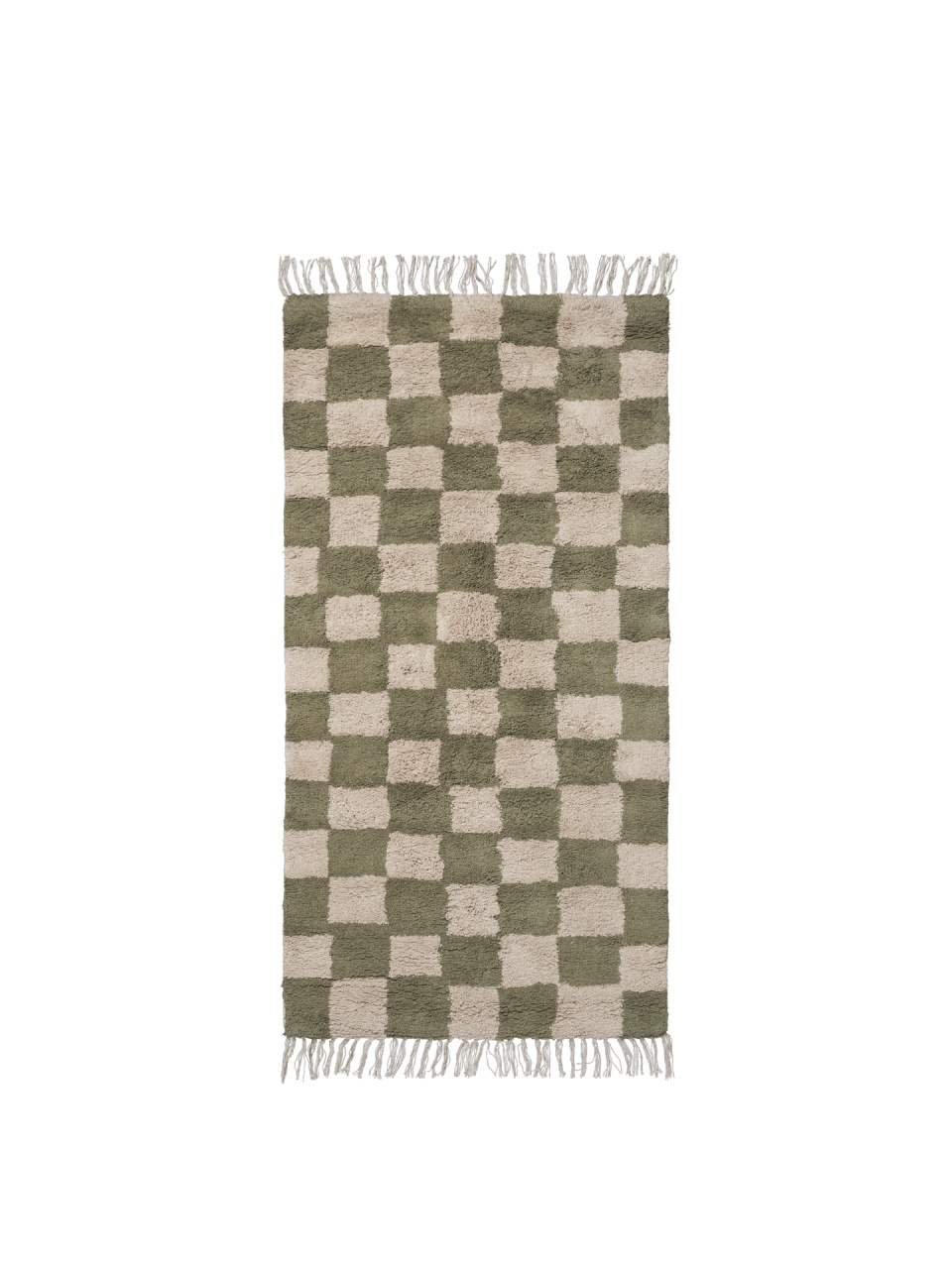 covor living 300/400 Covor verde/bej nisipiu din bumbac 80x150 cm Mara Ferm Living