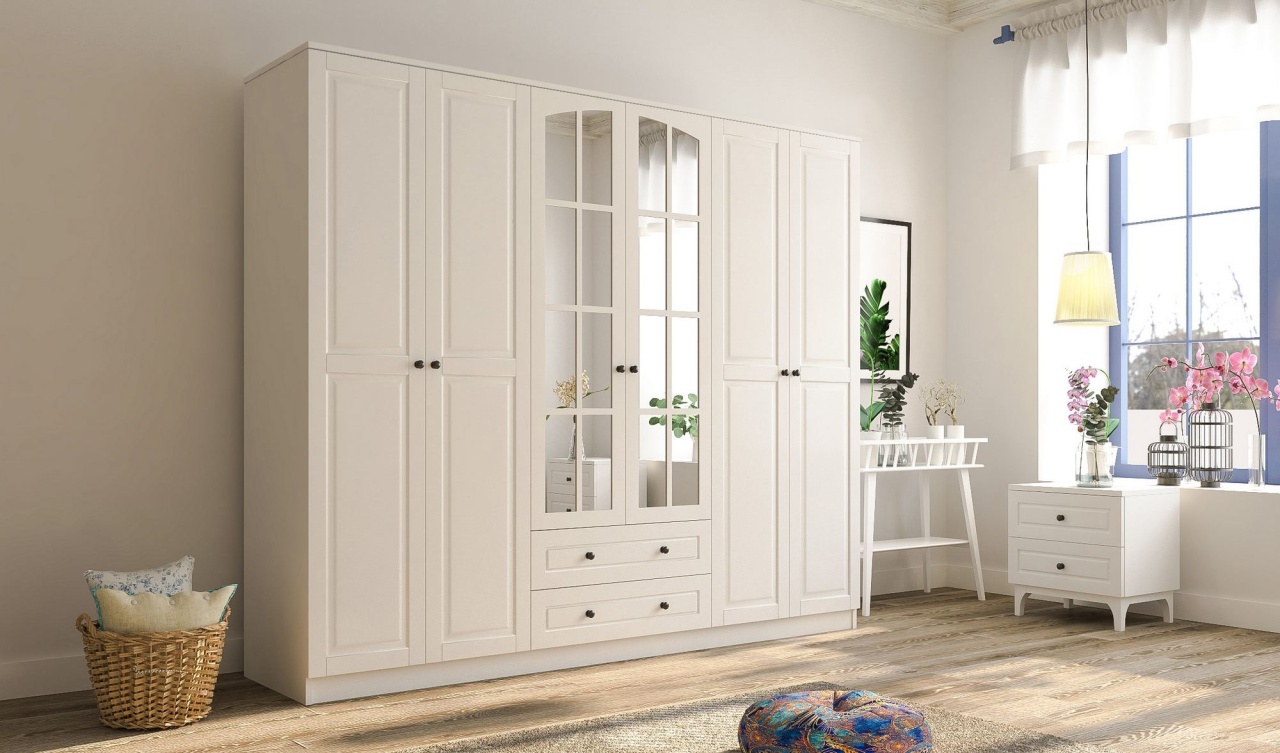 Furniture Dulap alb 184 cm Avera Mirror XL The Home Collection