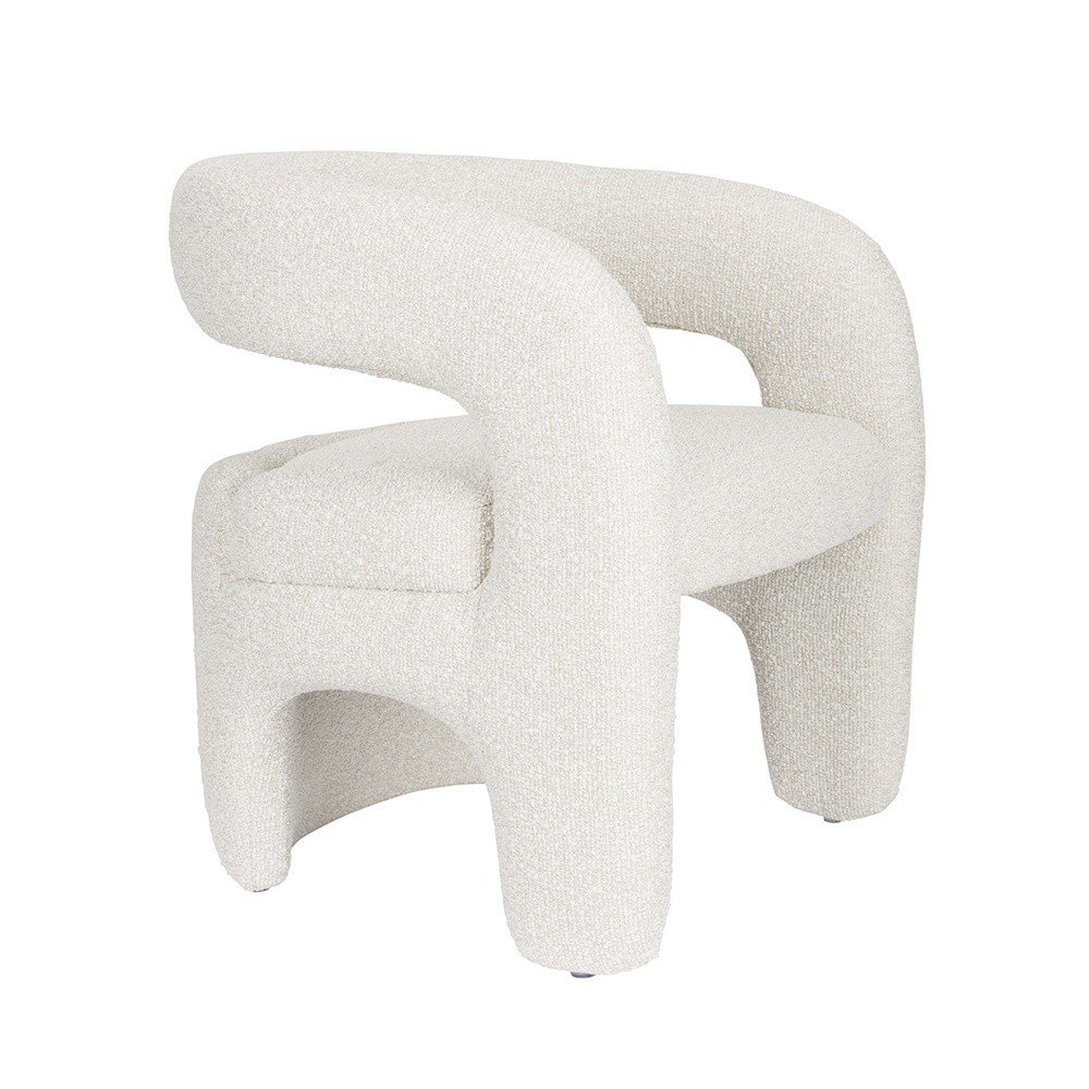 Quiet Object Fotoliu alb din textil Nova Quiet Object