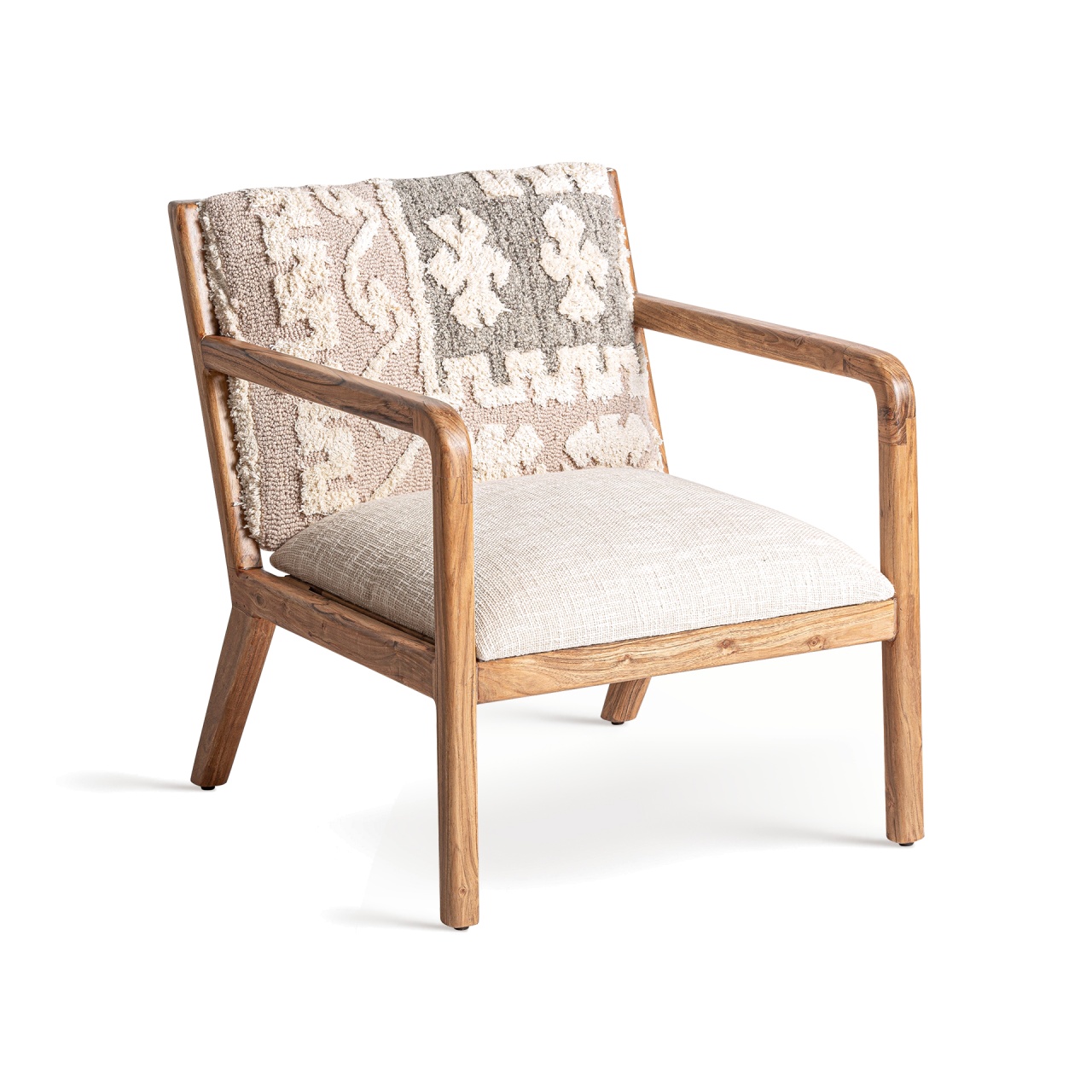 rochii simple Fotoliu alb/maro din lemn Greensburg Vical Home