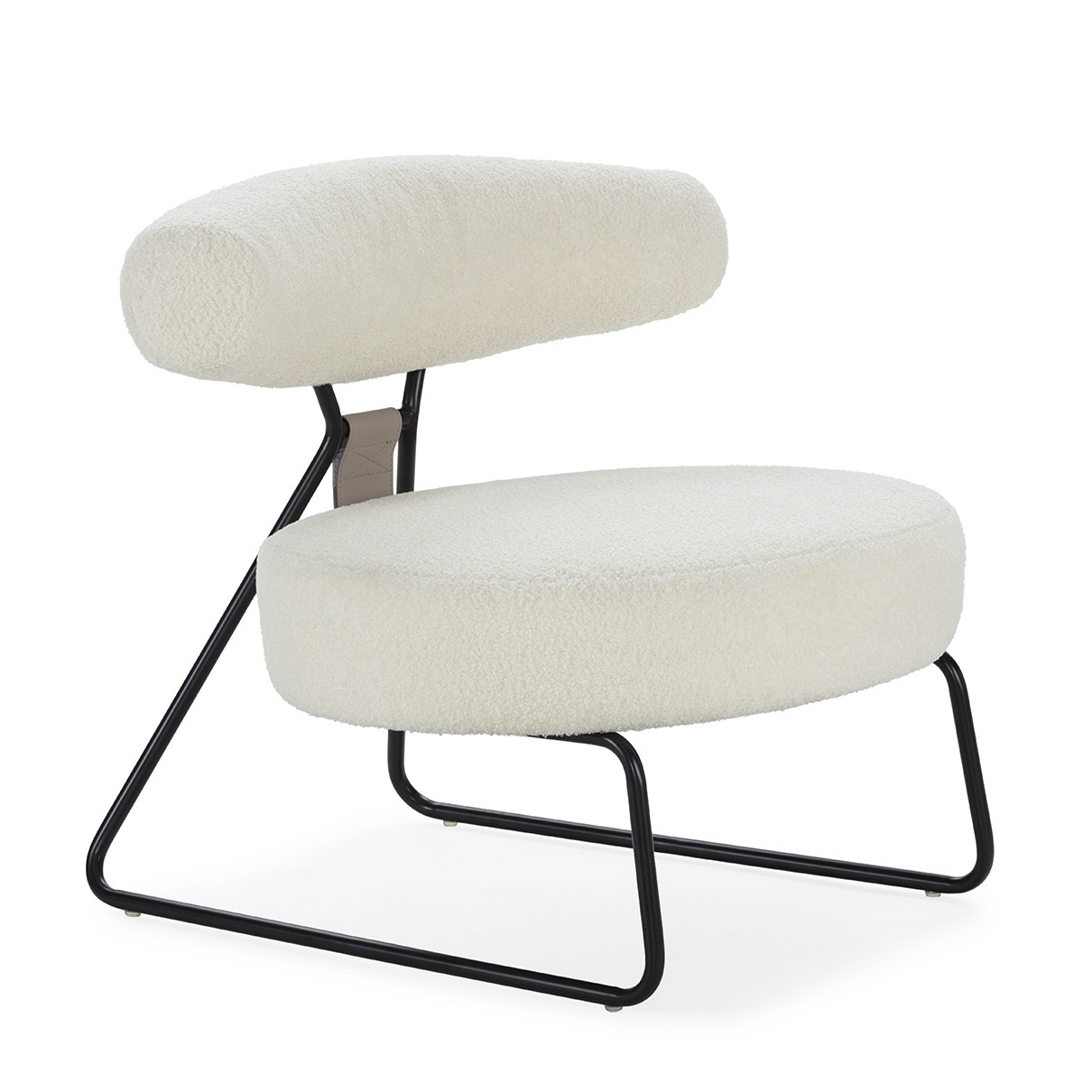 Fotoliu alb/negru din textil Pierce Thai Natura