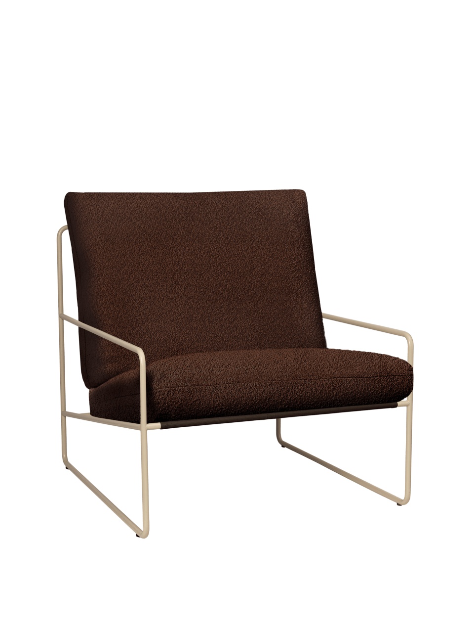 Furniture Fotoliu exterior maro/crem din textil Desert Boucle Ferm Living