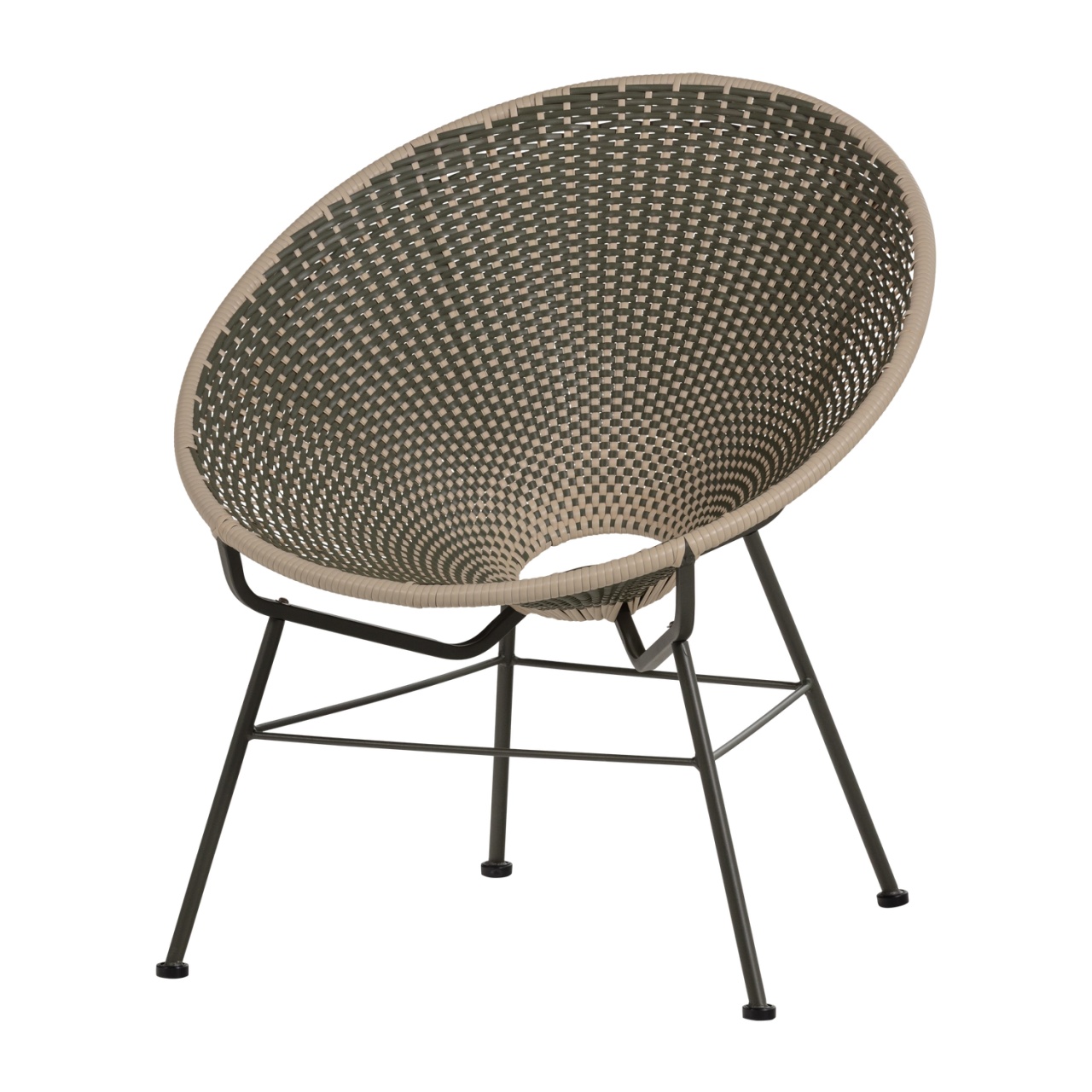 Outdoor Furniture Fotoliu exterior verde din metal Kazoun Woood