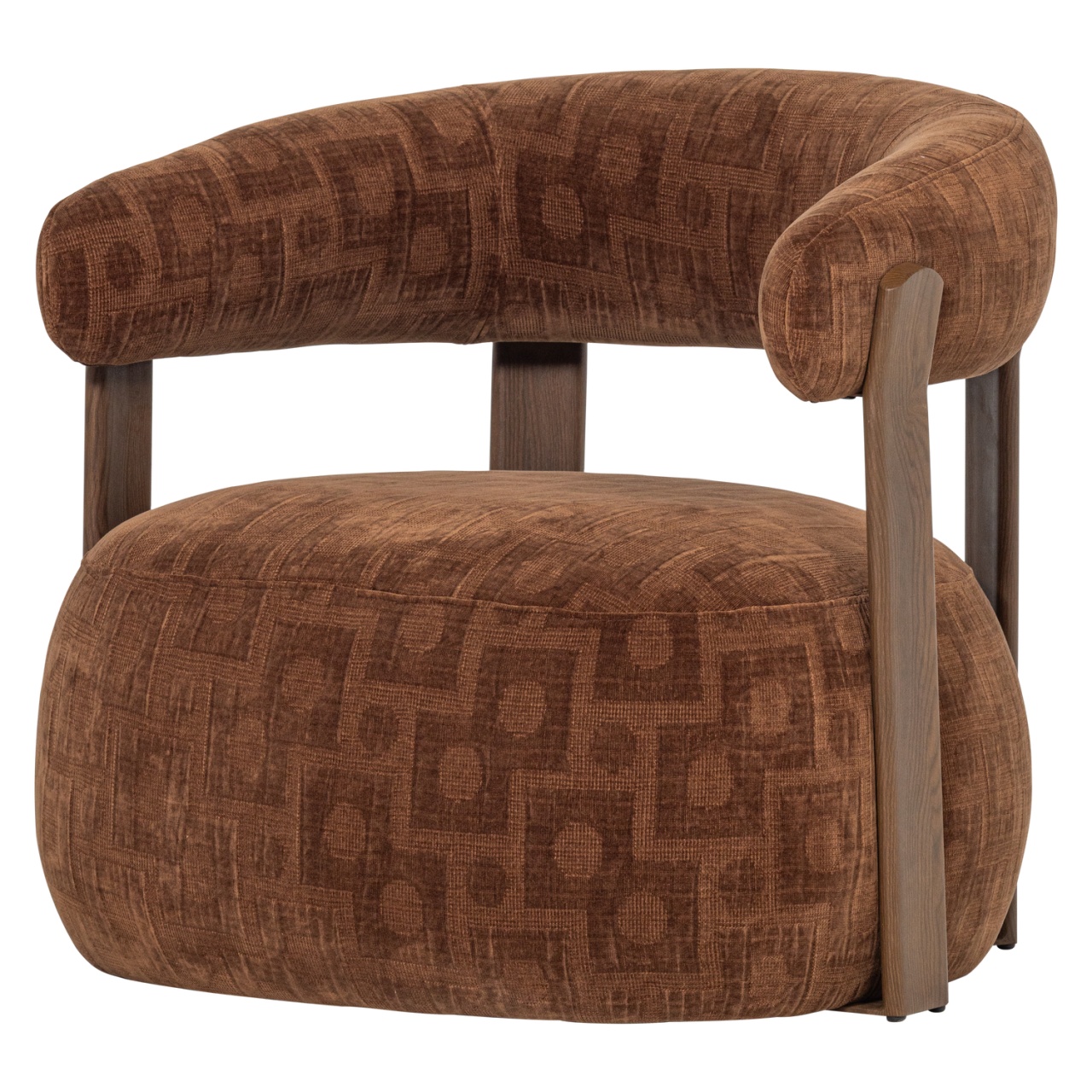 Chairs Fotoliu maro din textil Foon Woood