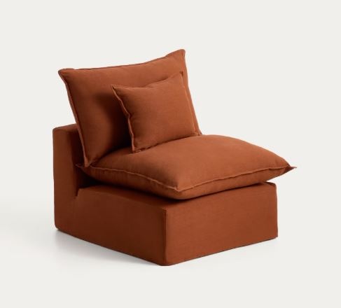 Chairs Fotoliu maro teracota din textil Anarela Small Kave Home