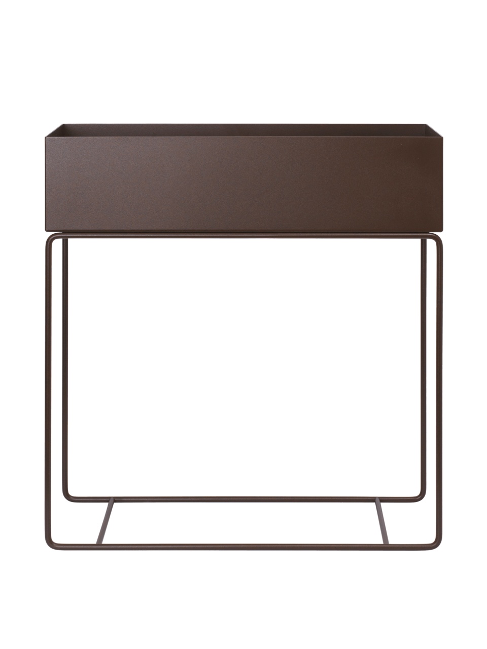 Pots & Planters Jardiniera cu suport maro ciocolata din metal 25x60 cm Alana Ferm Living