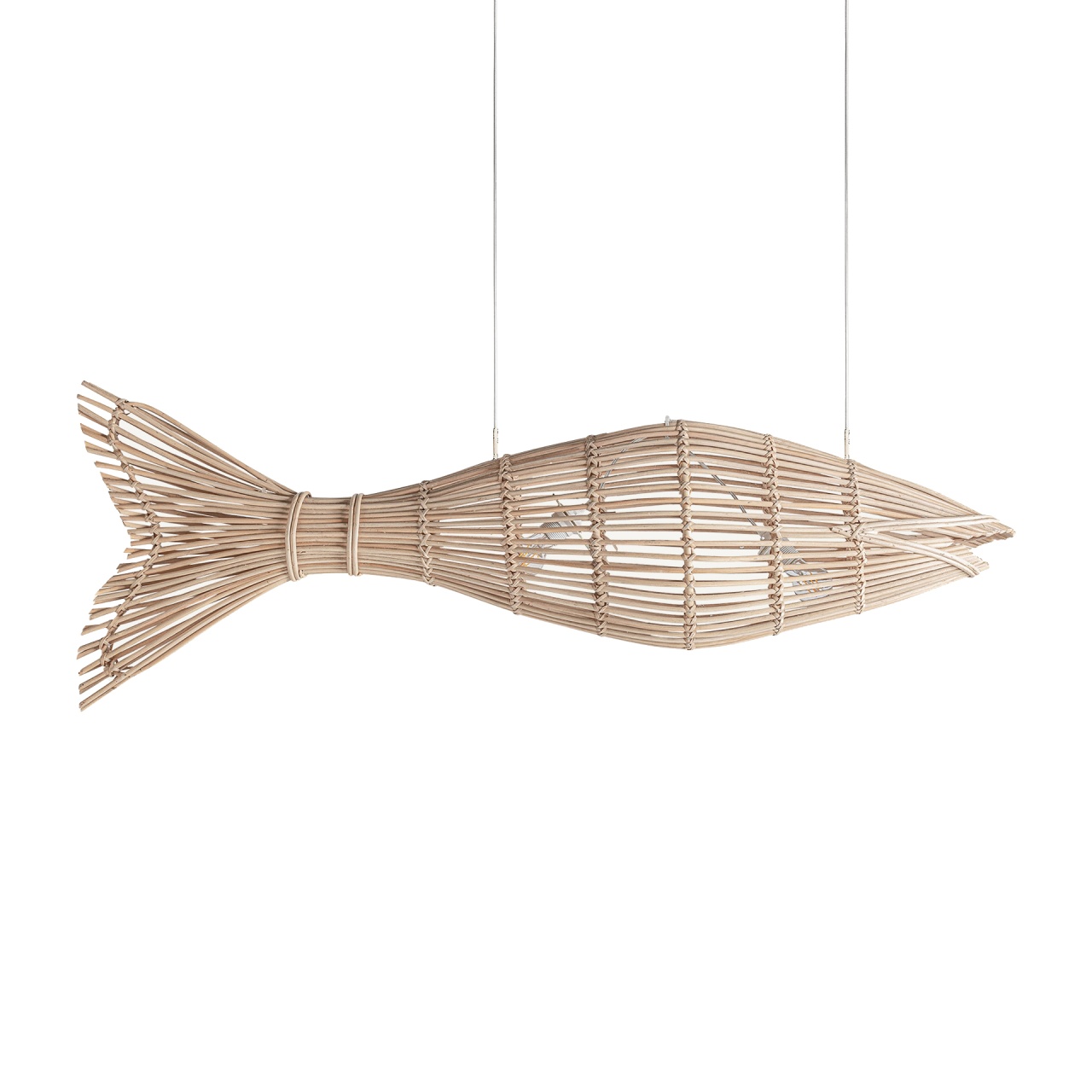 Lighting Fixtures Lustra maro din ratan cu 2 becuri Fish Vical Home