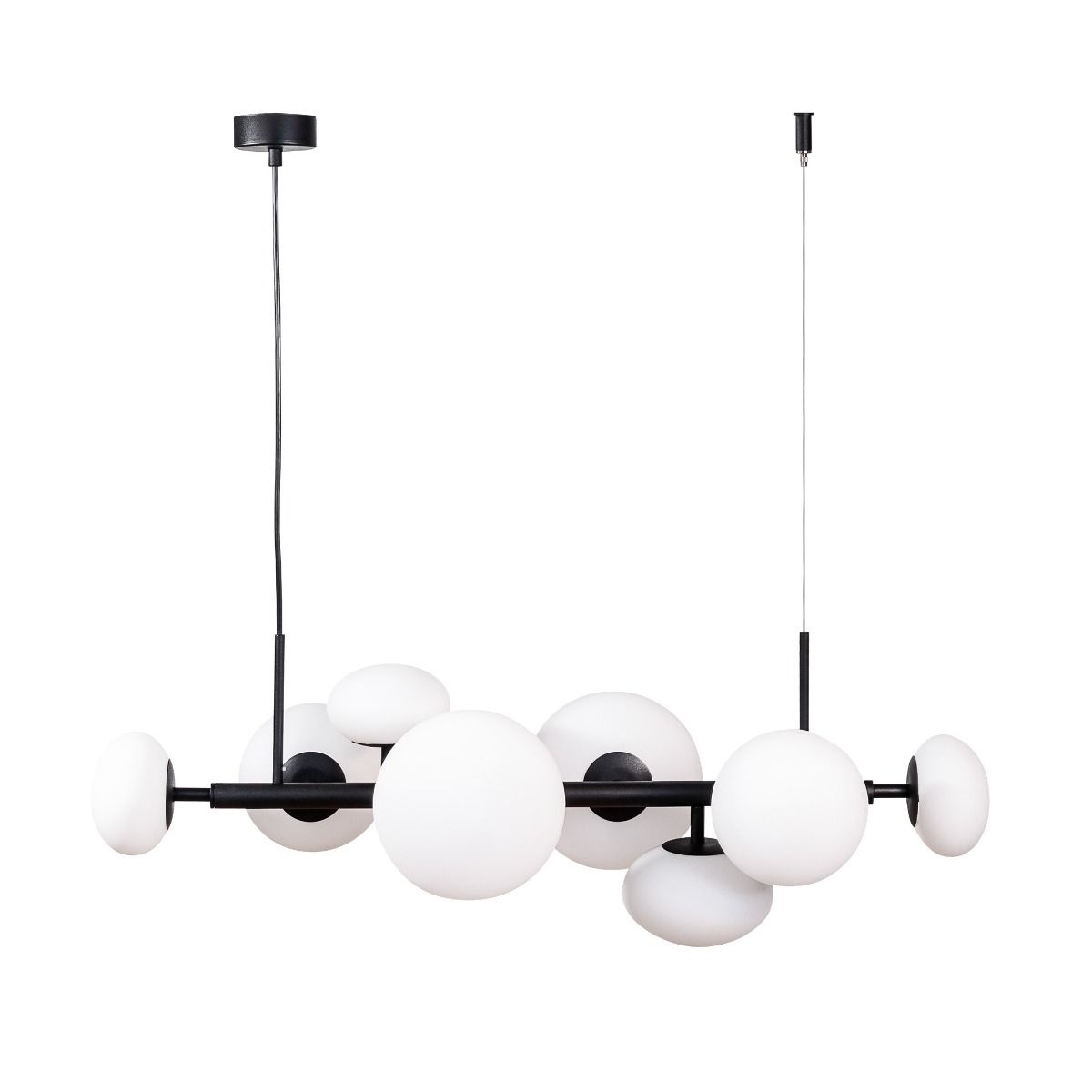 Lighting Fixtures Lustra neagra/alba din metal cu 8 becuri Omi Zuma Line