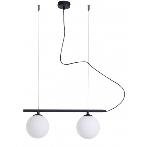Quiet Object Lustra neagra/alba din sticla cu 2 becuri Beryl Quiet Object