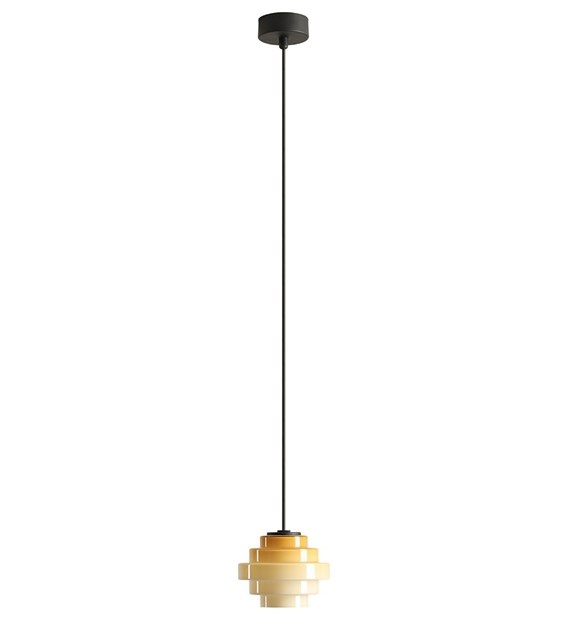 Lighting Fixtures Lustra neagra/maro deschis din metal Filo Aldex