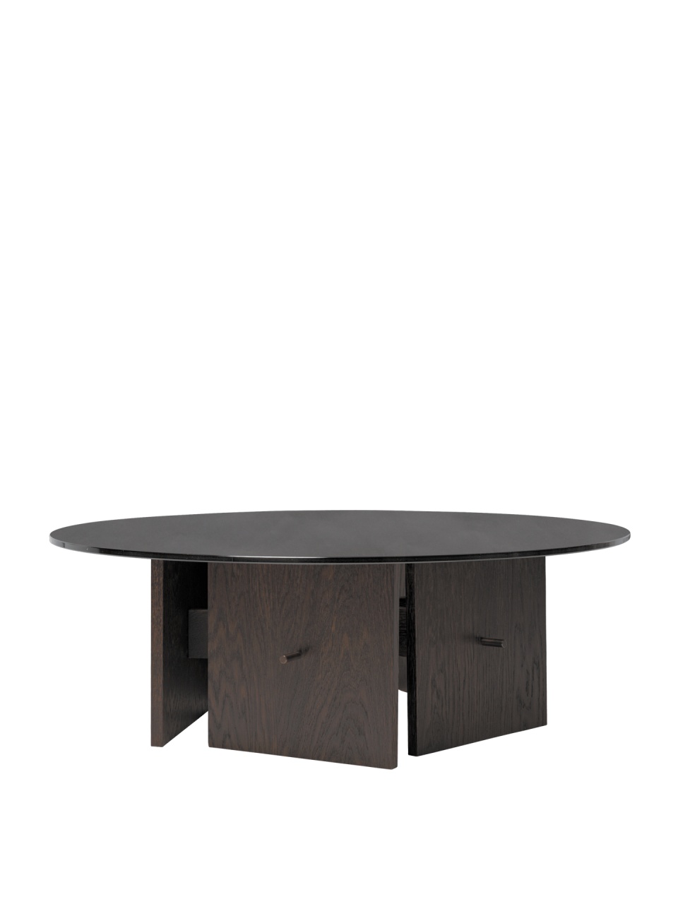 Masa de cafea maro inchis din sticla 90 cm Aukko Ferm Living
