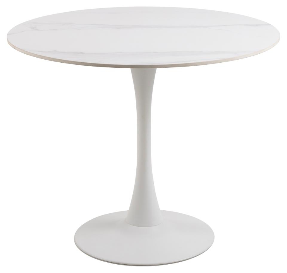 Quiet Object Masa dining alba din ceramica 90 cm Malta Quiet Object