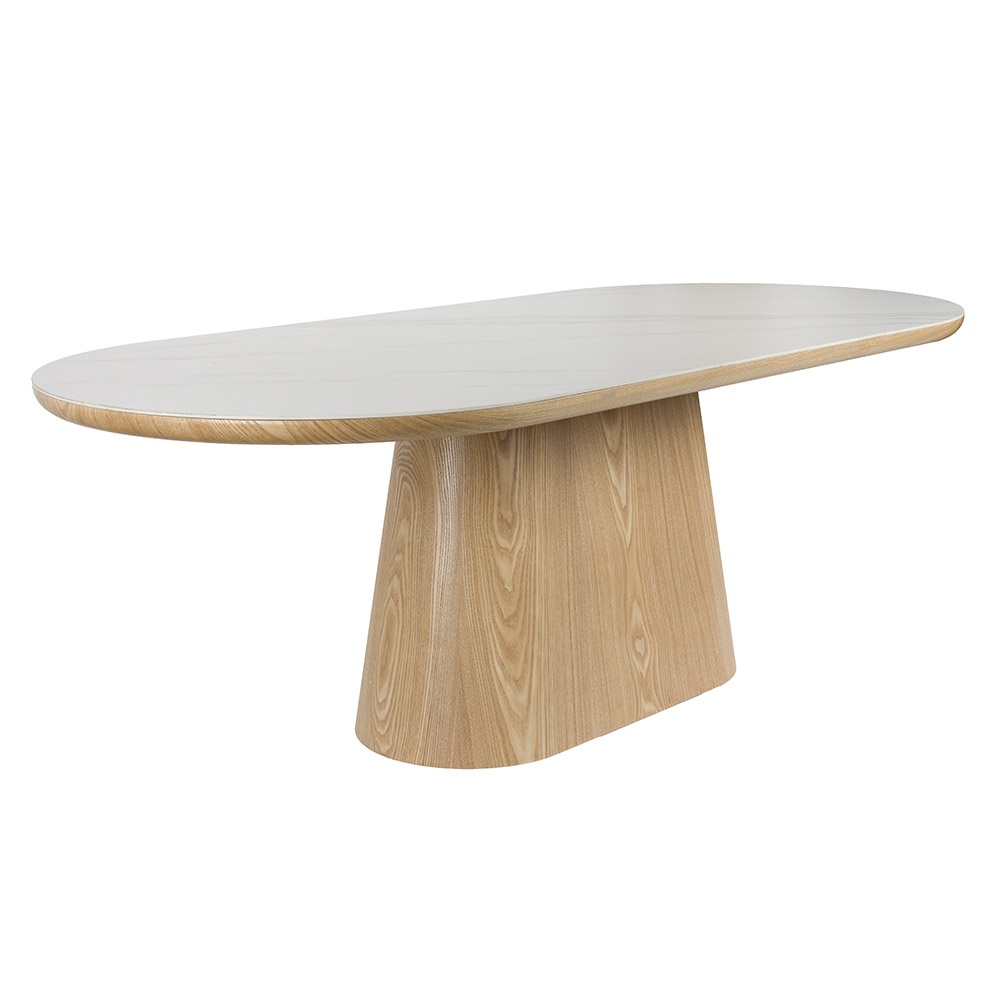 Quiet Object Masa dining alba/maro 90x180 cm Almira Oak Quiet Object