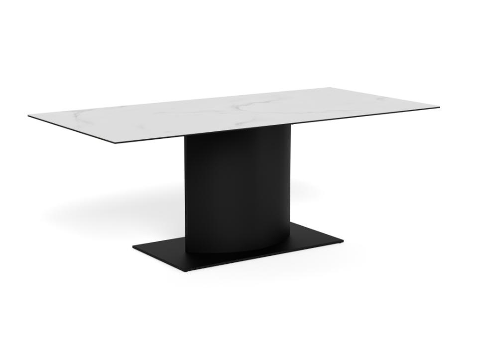 Kitchen & Dining Room Tables Masa dining alba/neagra din ceramica 100x200 cm Marbella Actona Company
