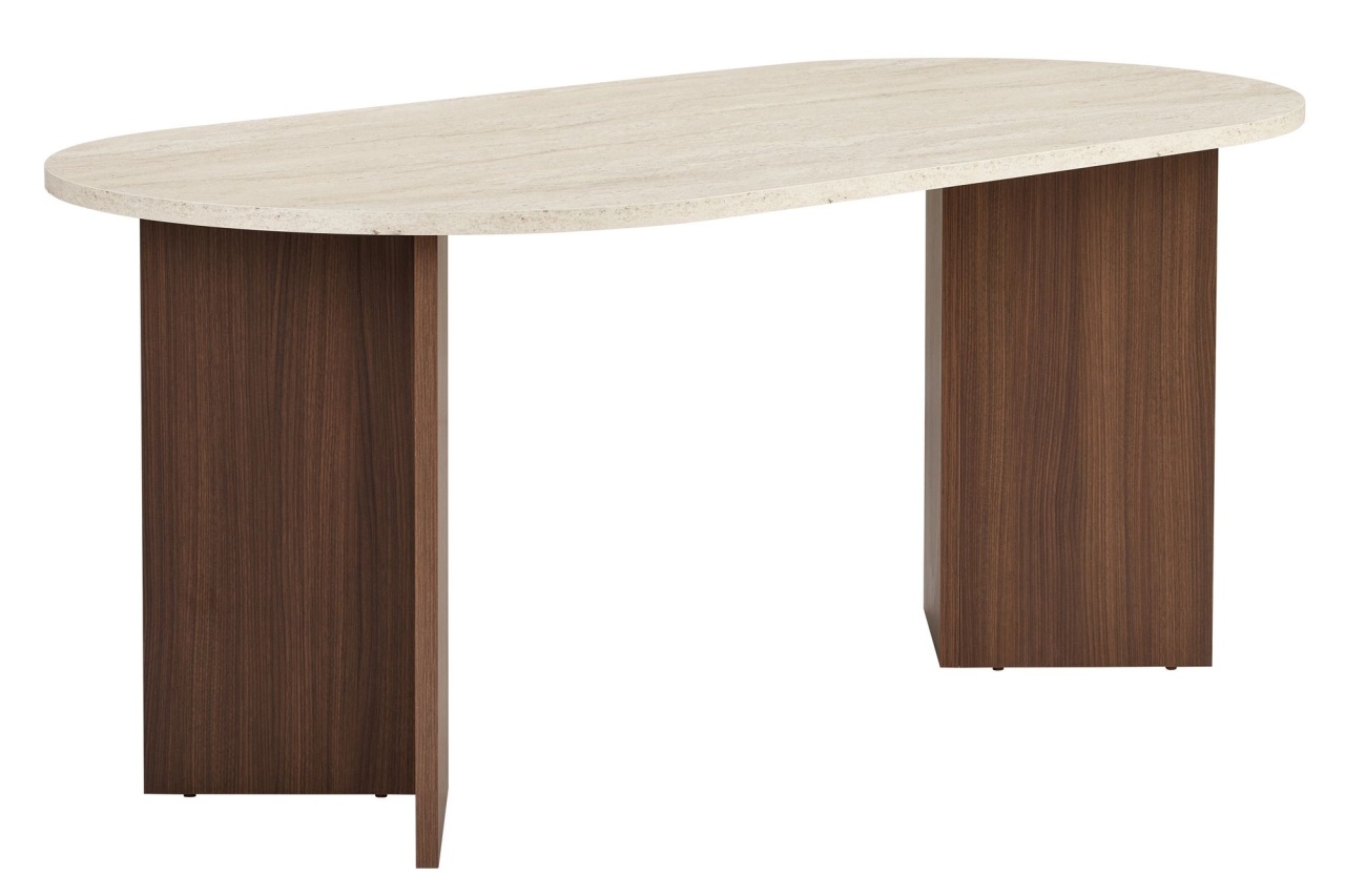 masa dining rotunda Masa dining bej/maro 90x180 cm Sablin Nordure