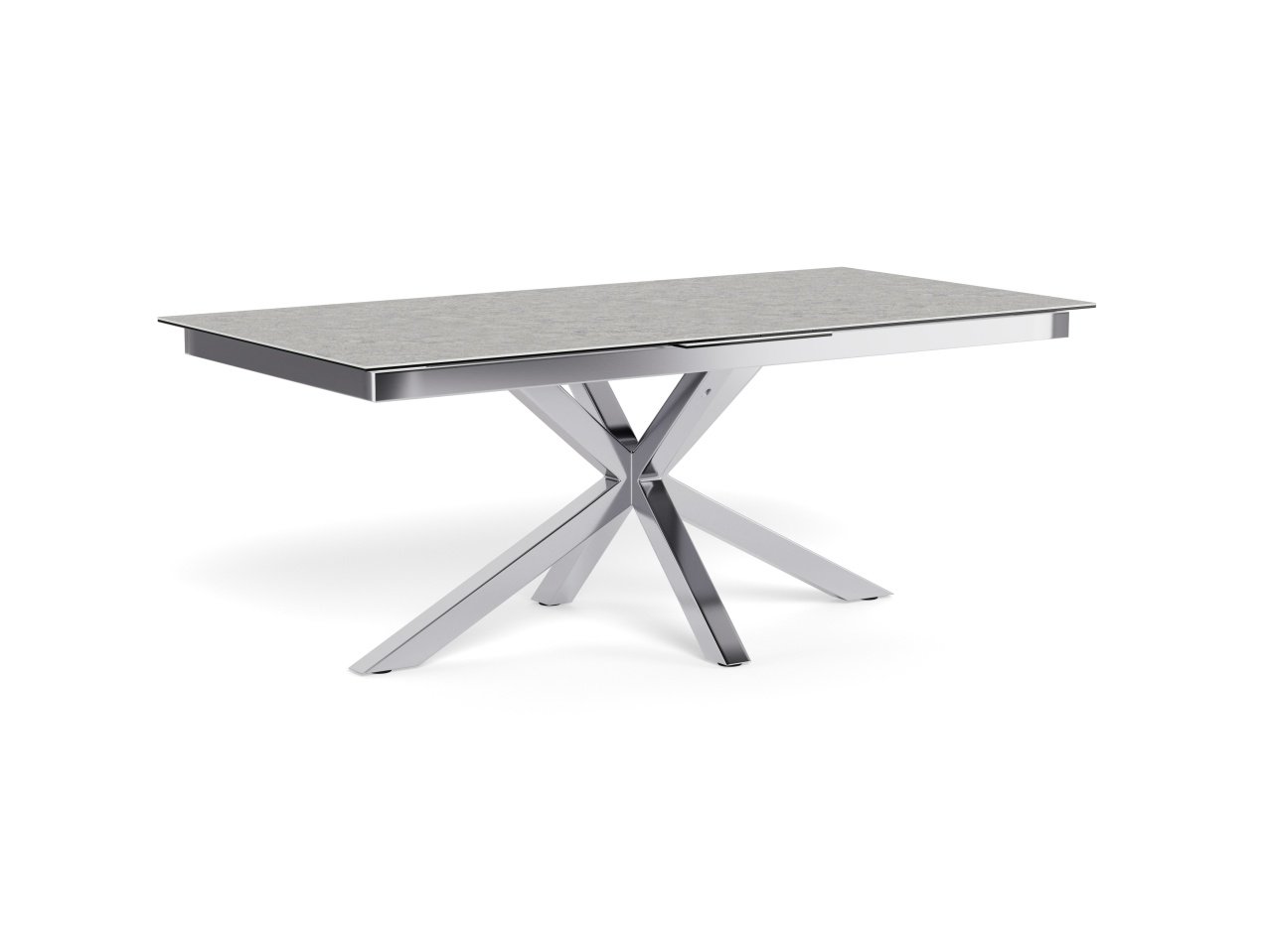 Quiet Object Masa dining extensibila gri/argintie din metal 100x200(240) Heaven Quiet Object