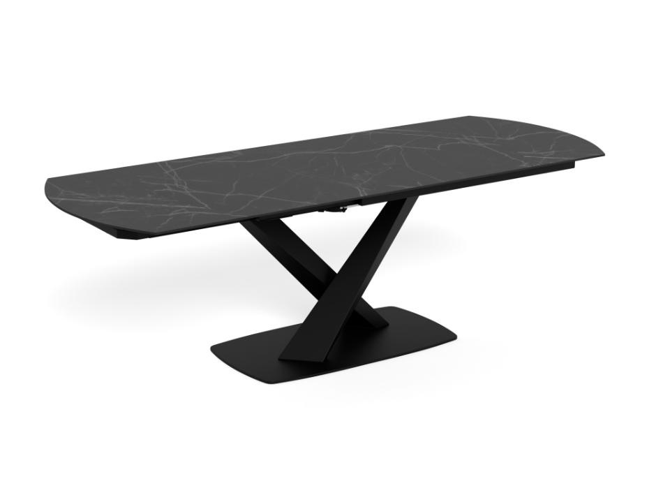 masa ovala extensibila Masa dining extensibila neagra din ceramica 90x160(240) cm Morella Actona Company