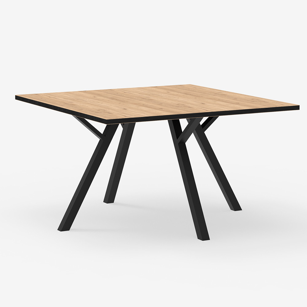 Quiet Object Masa dining maro deschis /neagra din metal 136x136 cm Beni Quiet Object