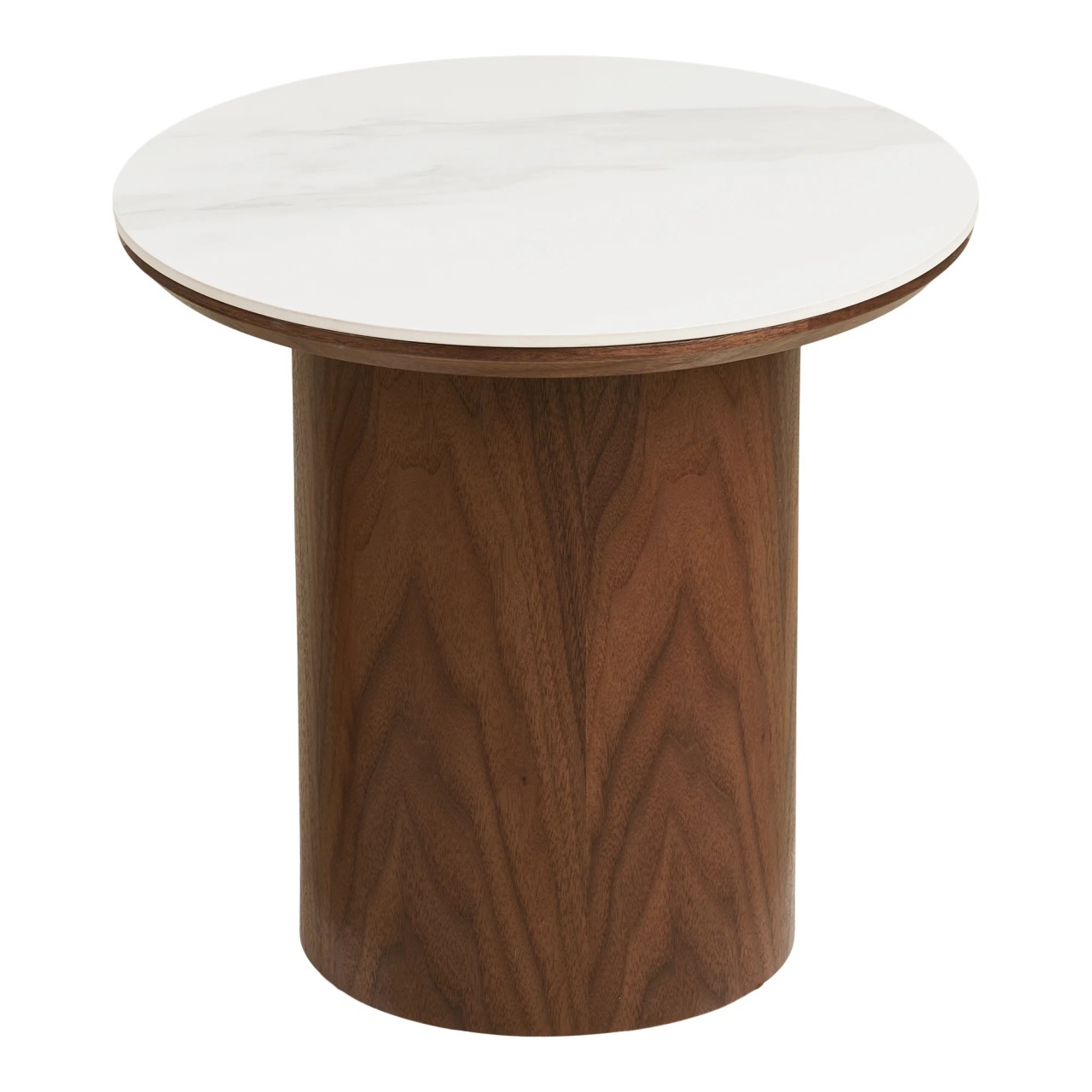 House Nordic Masa laterala alba/maro din ceramica 40 cm Noli House Nordic