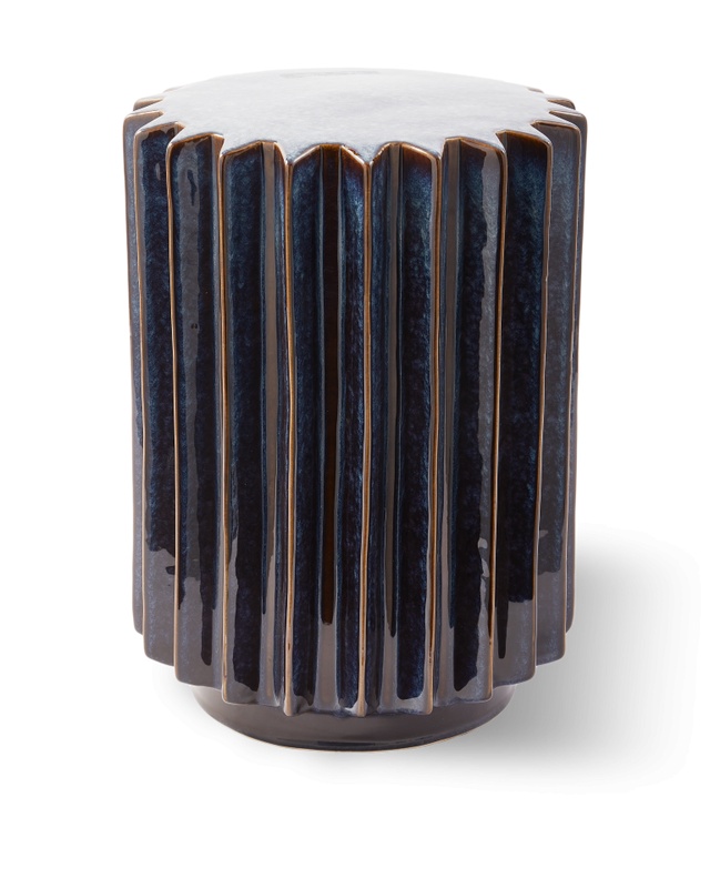 Masa laterala albastru inchis din ceramica 34 cm Okra Pols Potten