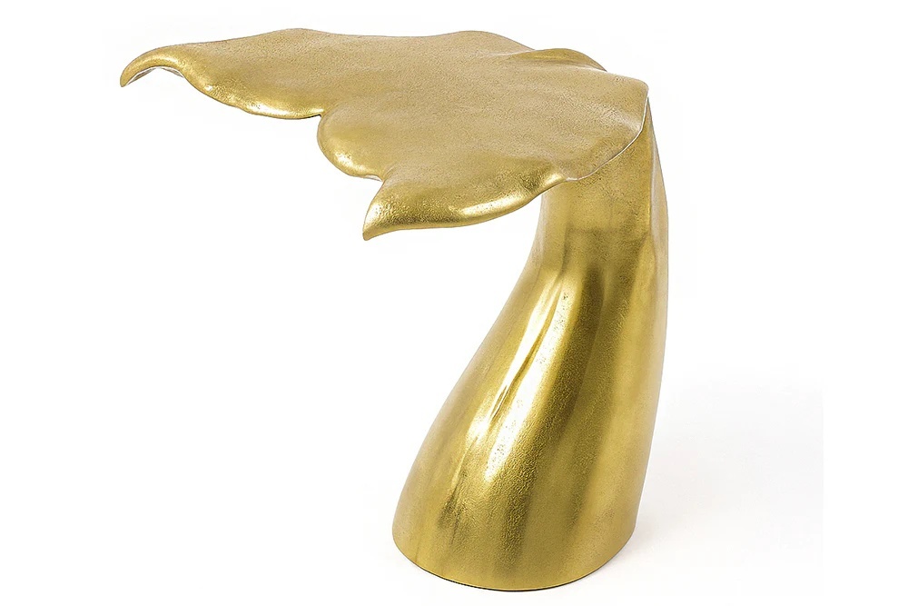 protectie laterala pat Masa laterala aurie din metal 50x57 cm Wildlife Walflosse The Home Collection