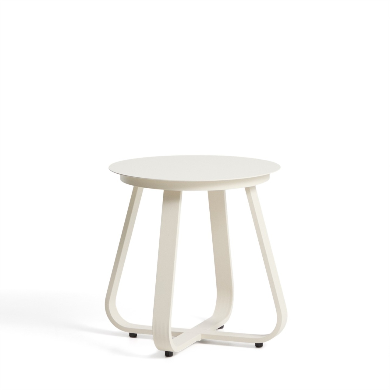 kave taburetes Masa laterala exterior ecru din metal 48 cm Tamaris Kave Home