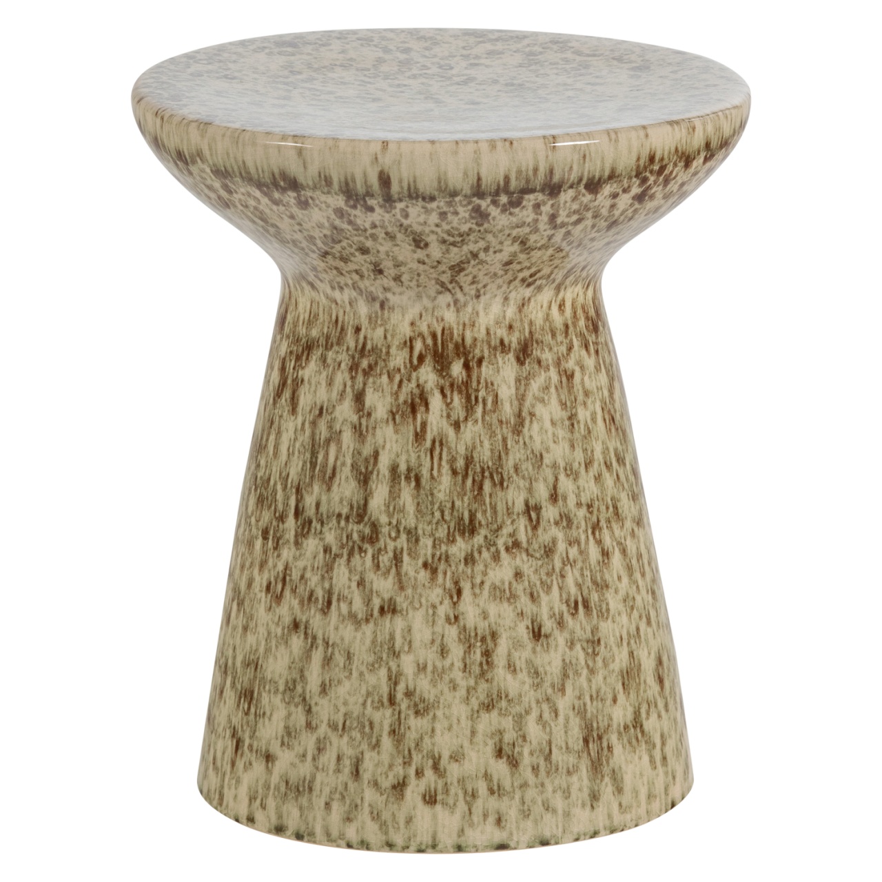 Accent Tables Masa laterala maro deschis din ceramica 35 cm Fleck Woood