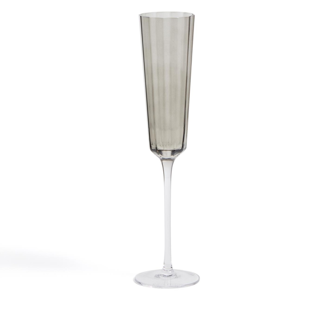 sampanie Pahar pentru sampanie gri din sticla 180 ml Clarien Kave Home