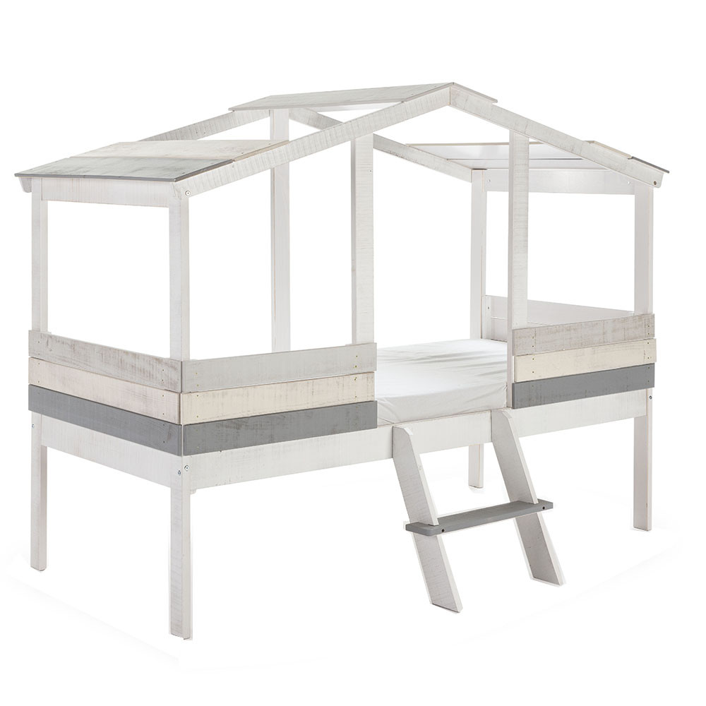 Beds & Bed Frames Pat cu baldachin gri din lemn 131x206 cm Ulises Quiet Object