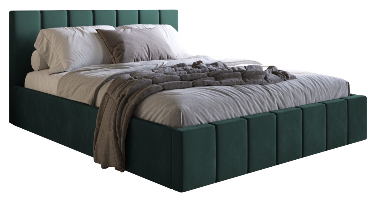 scaun verde catifea Pat verde inchis din catifea 160x200 cm Slim FURPOL