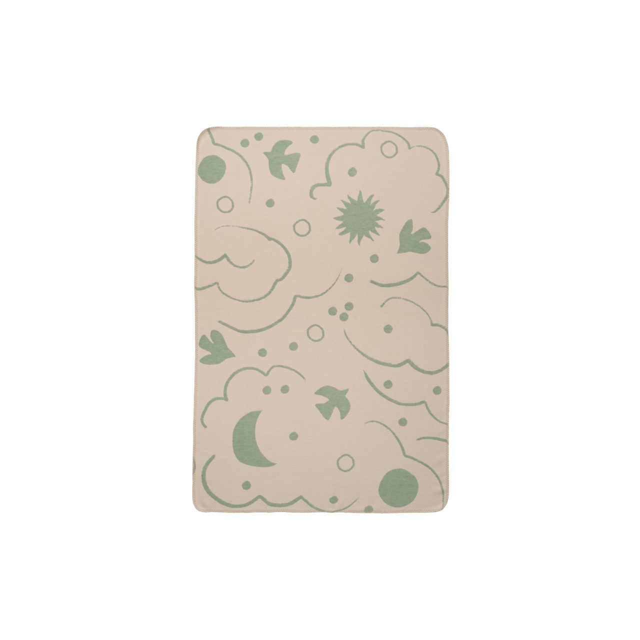Linens & Bedding Patura verde/crem din bumbac 80x120 cm Skye Ferm Living
