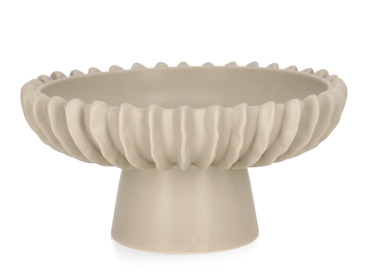 Cake Stands Platou cu picior bej din ceramica 26 cm Eldar Bizzotto