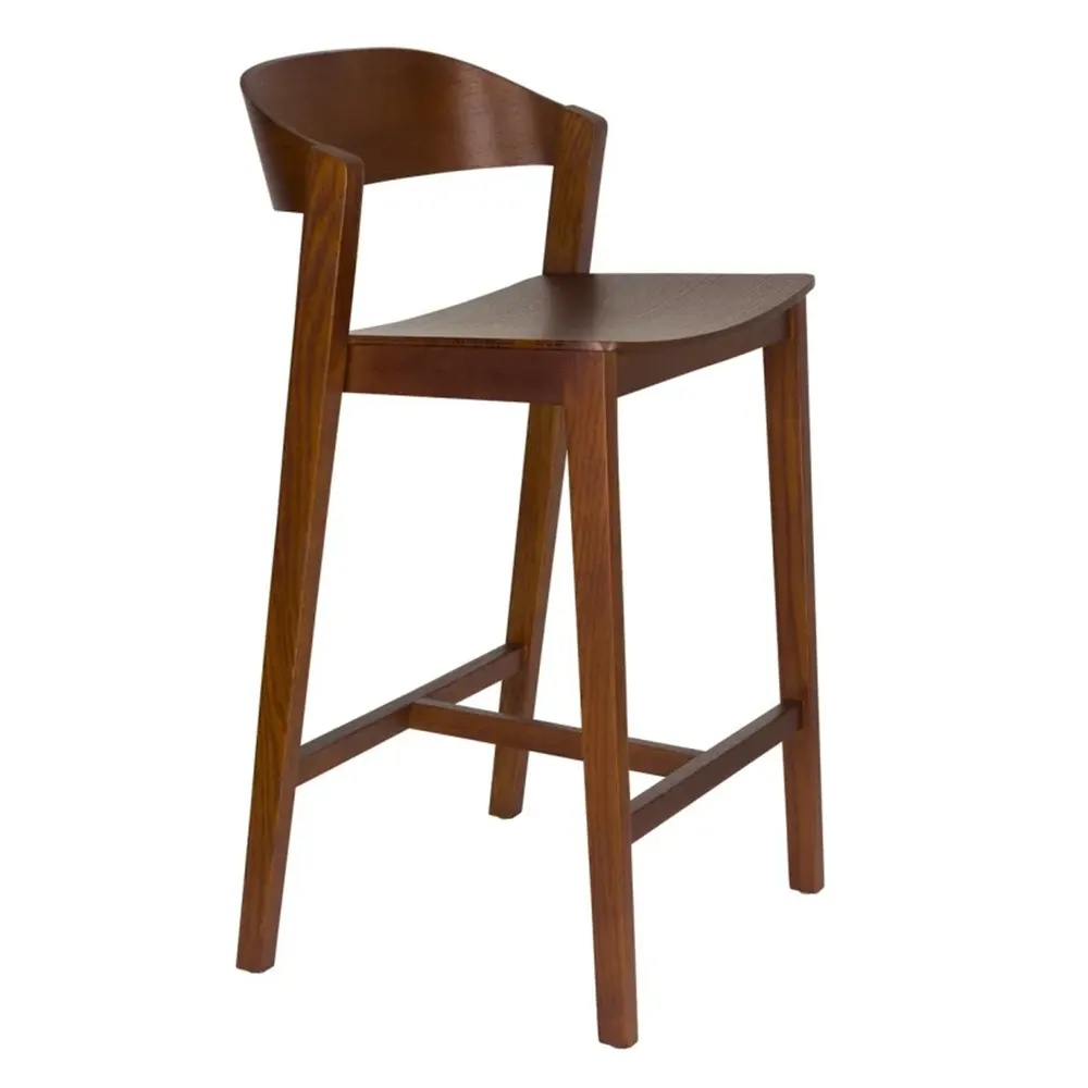 Quiet Object Scaun bar maro din lemn Wooz Walnut Quiet Object