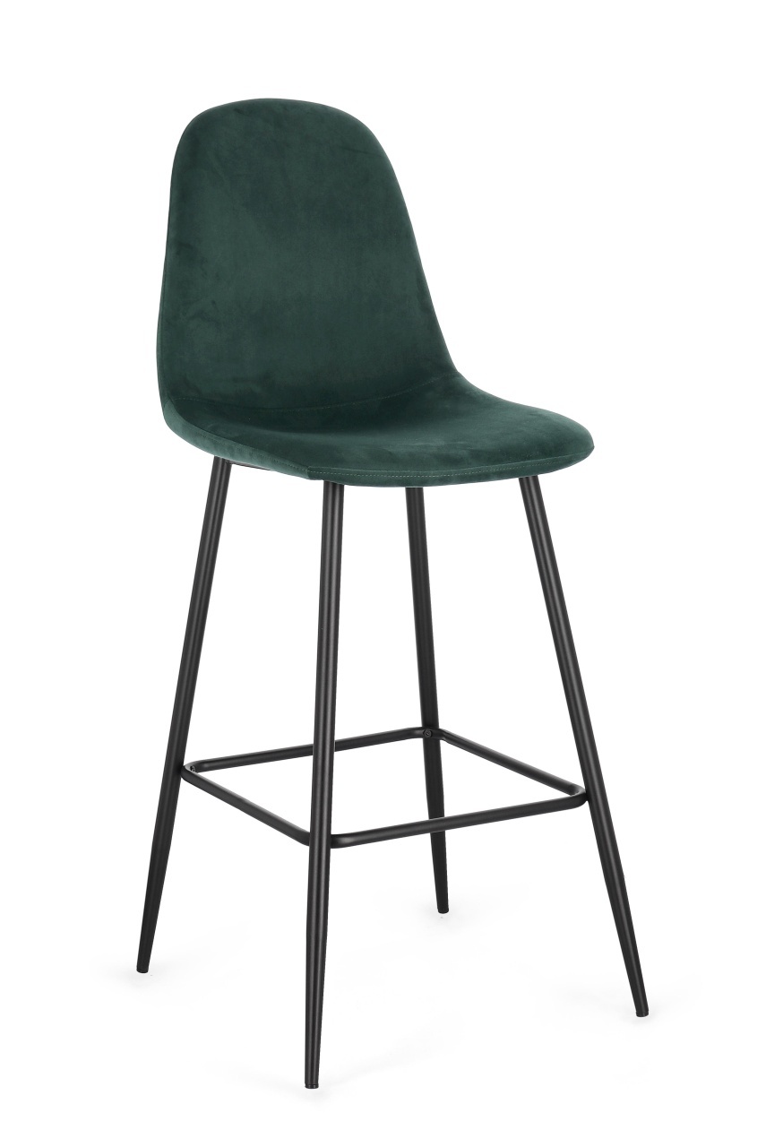 Chairs Scaun bar negru/verde inchis din textil Irelia Velvet Bizzotto