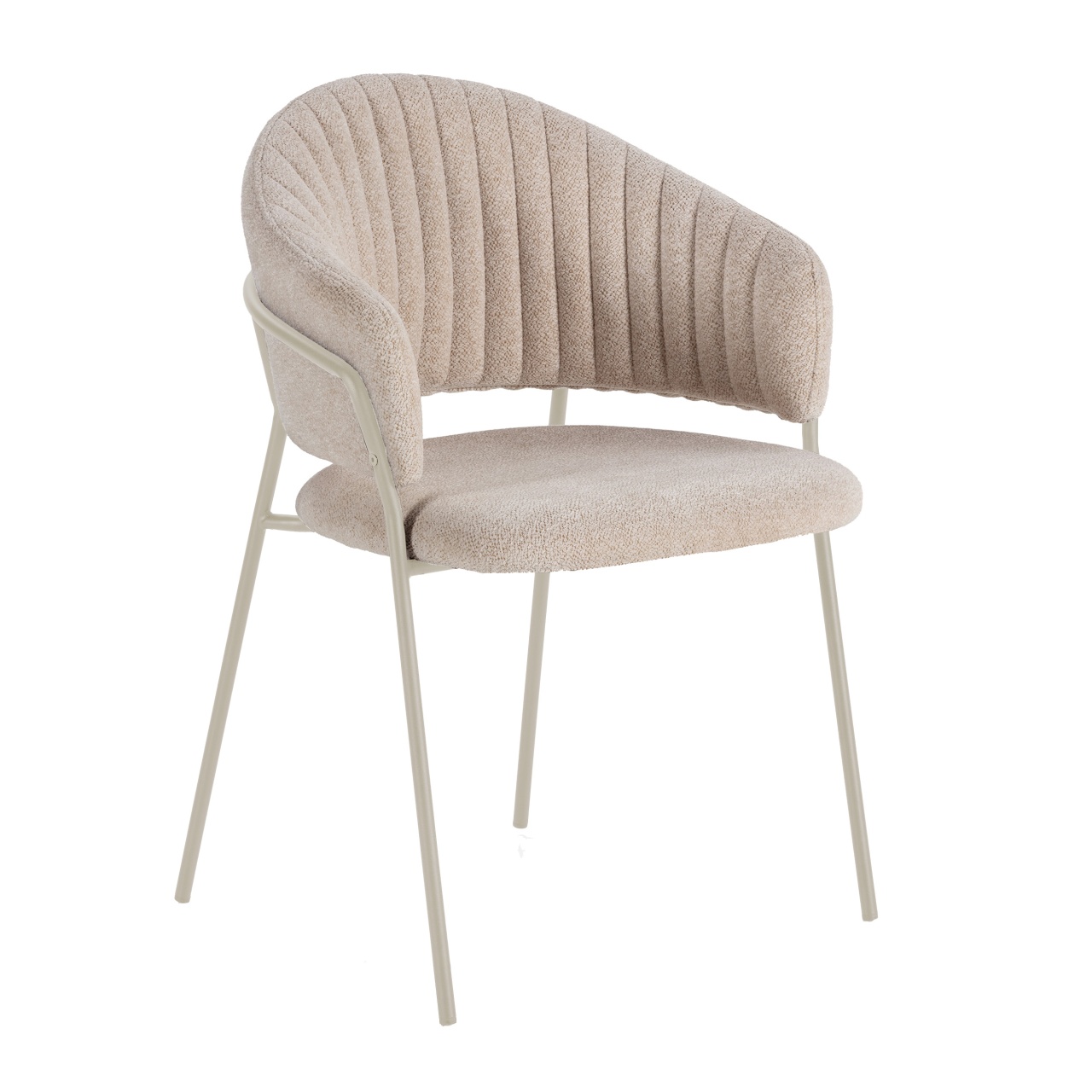 Quiet Object Scaun dining bej/crem din textil Leticia Quiet Object