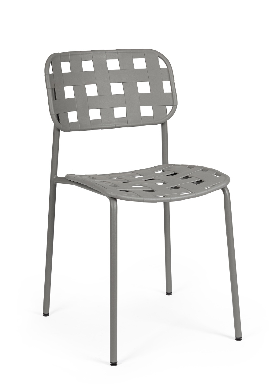 Outdoor Furniture Scaun dining exterior gri din metal Clover Bizzotto
