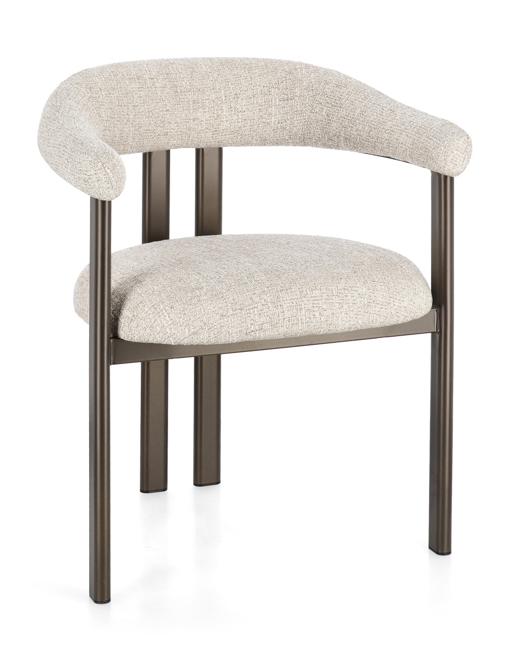 Chairs Scaun dining maro bronz/bej nisipiu din textil Giuditta Bizzotto