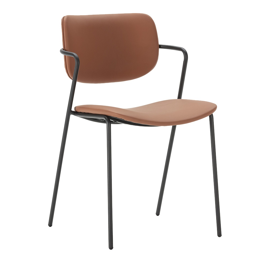 scaun ergonomice Scaun dining rosu caramiziu din piele ecologica Maika The Home Collection