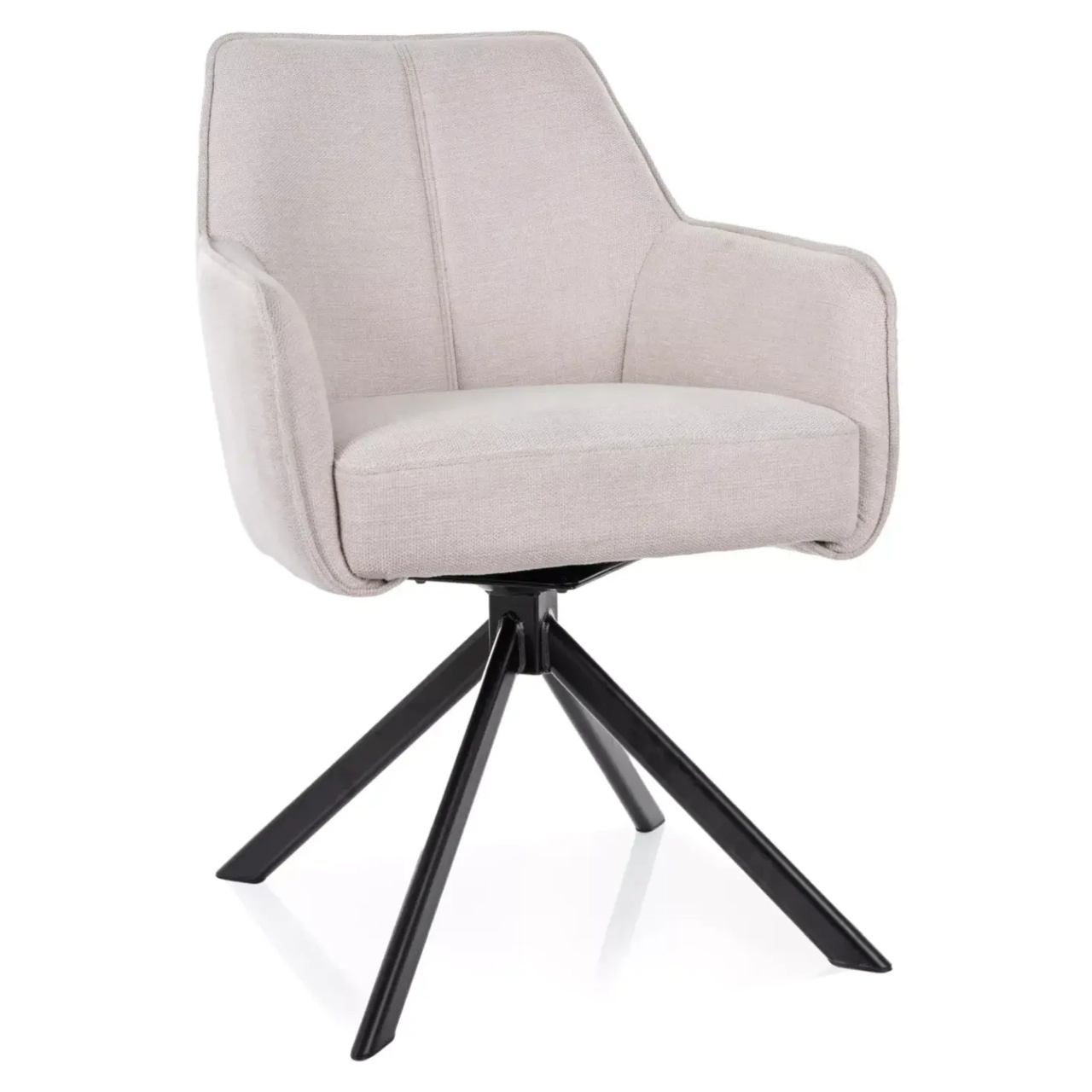 Scaun dining rotativ bej deschis din textil Notti The Home Collection