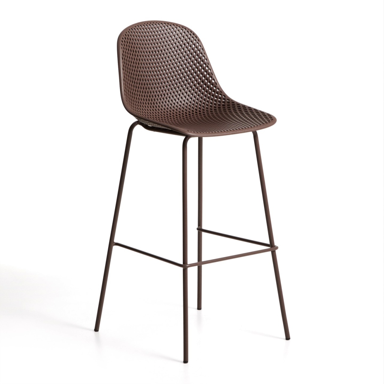 Outdoor Furniture Scaun exterior bar maro din metal Quinby Kave Home