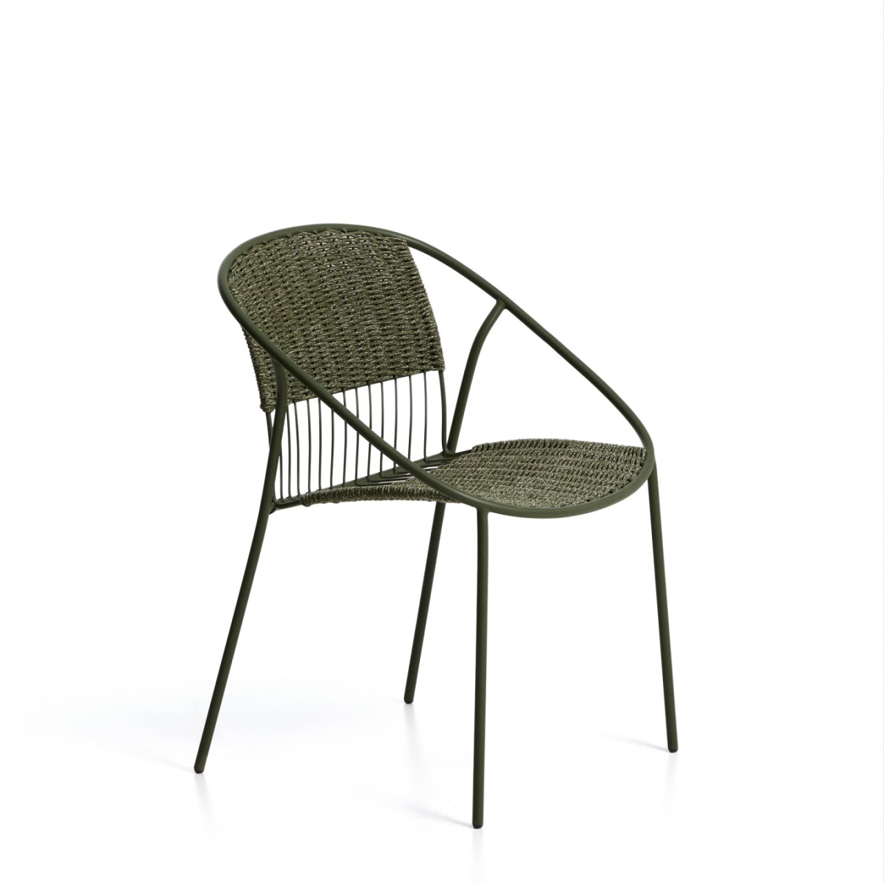 scaun ergonomice Scaun exterior dining verde din metal Argasi Kave Home