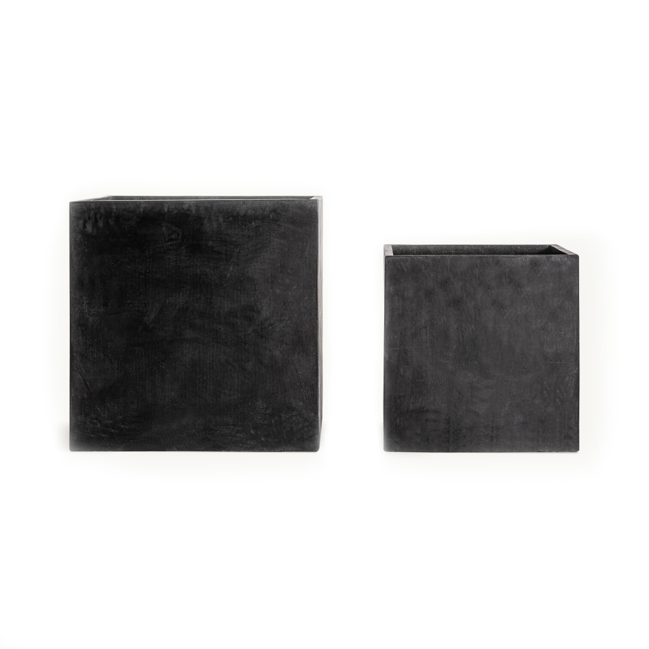 ghivece din ciment făcute acasă Set 2 ghivece negre din ceramica Elio Vical Home