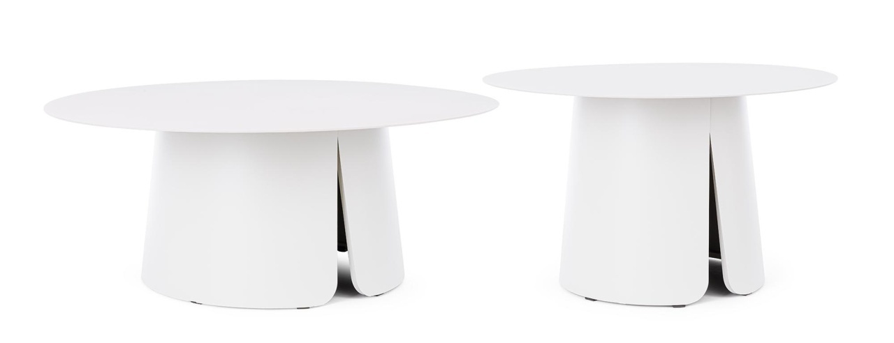 Furniture Set 2 mese de cafea albe din metal Bryan Bizzotto