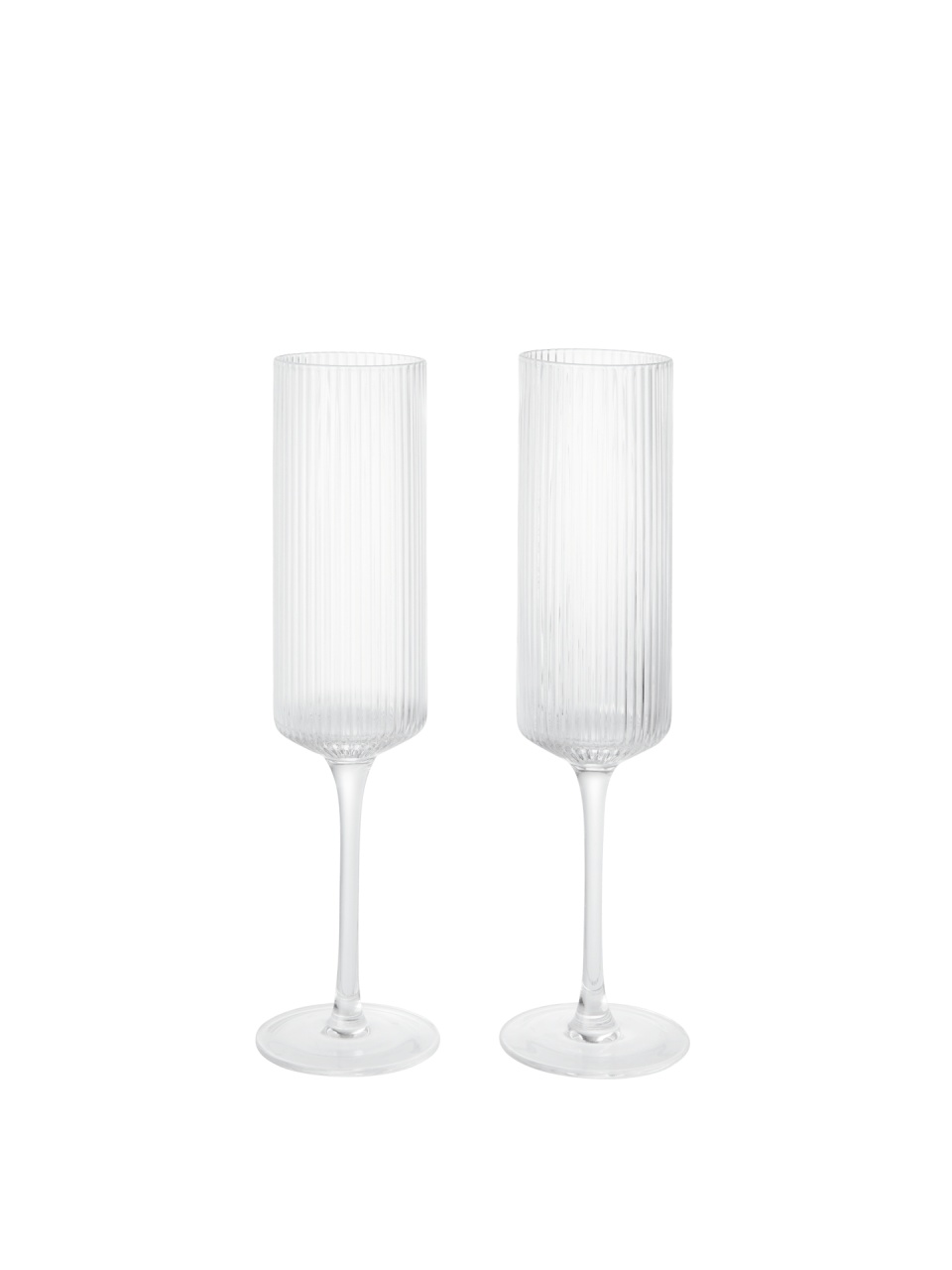 set pahare apa Set 2 pahare pentru sampanie transparente din sticla 150 ml Ripple Ferm Living
