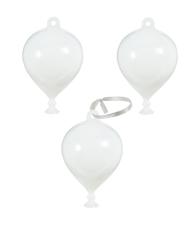 Seasonal & Holiday Decorations Set 3 decoratiuni suspendabile albe din sticla Balloon Pols Potten