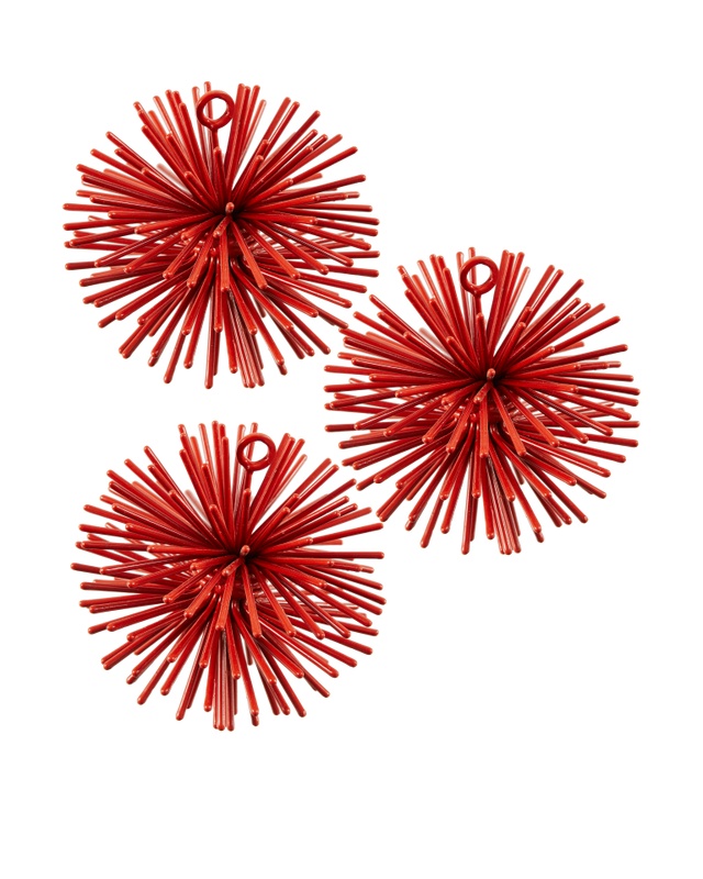 Seasonal & Holiday Decorations Set 3 decoratiuni suspendabile rosu corai din metal Prickle XS Pols Potten